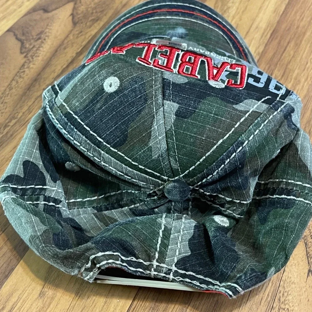 Cabelas Youth Hat Camo Legendary Outfitter Baseball Cap Adjustable Stars Flag